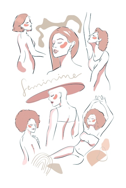 Élément de conception artistique à la ligne féminine beige