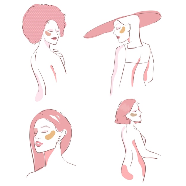 Élément de conception artistique à la ligne féminine rose