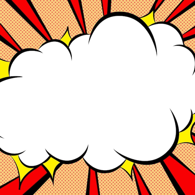 Élément de conception de bulle de discours à effet de dessin animé sur nuage