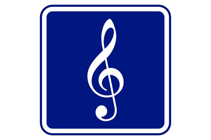 Photo élément de conception de note de musique sur fond bleu