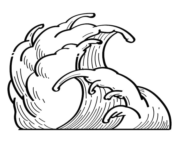 Photo élément de conception d'onde de contour png fond transparent