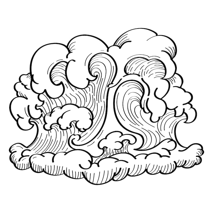 Photo élément de conception d'onde de contour png fond transparent