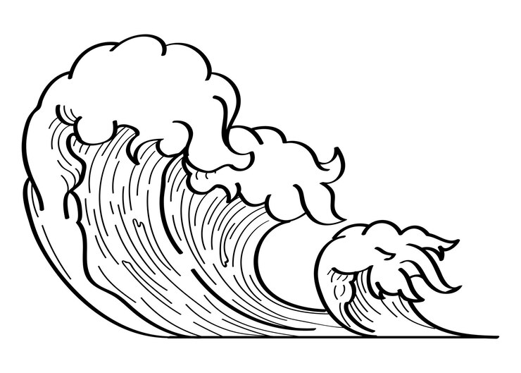 Photo élément de conception d'onde de contour png fond transparent