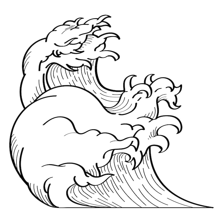 Photo élément de conception d'onde de contour png fond transparent