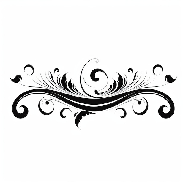 Photo Élément de design calligraphique vecteur décoratif en noir et blanc