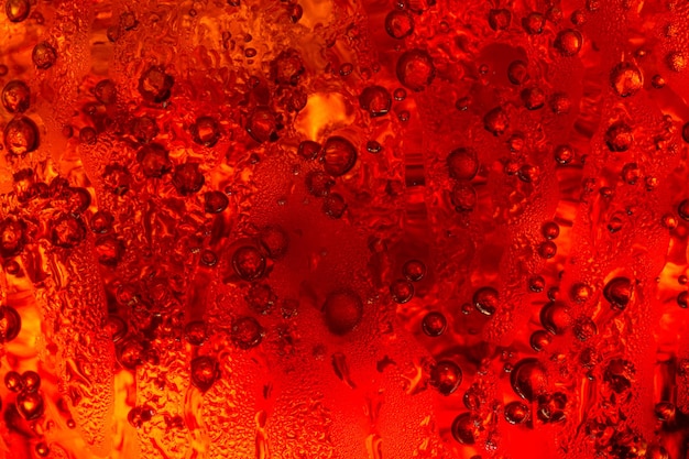 Photo Élément de design macro de bulles de bière gros plan de cola