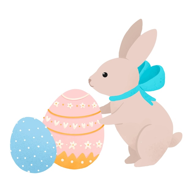 Elément du lapin de Pâques à fond transparent