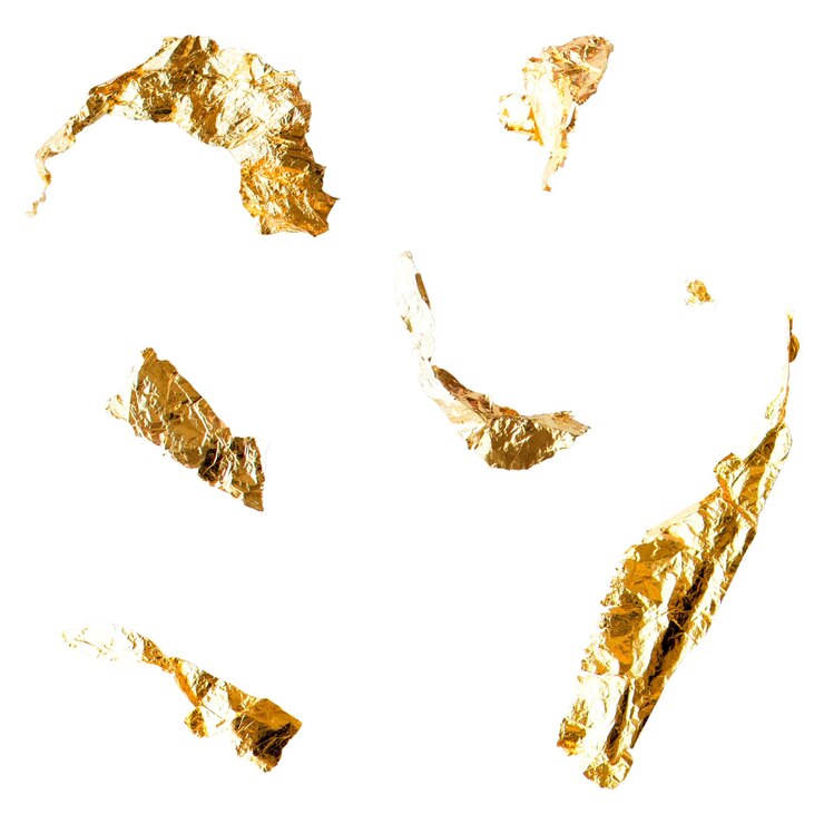 Photo élément de feuille d'or png