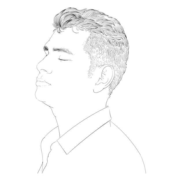 Élément d'illustration du visage humain en png fond transparent