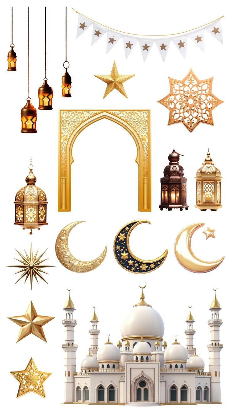 Photo l'élément png de ramadan est réglé sur un fond transparent