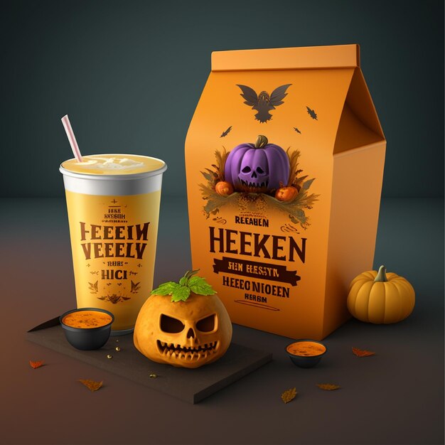 éléments de boisson d'Halloween à l'arrière-plan