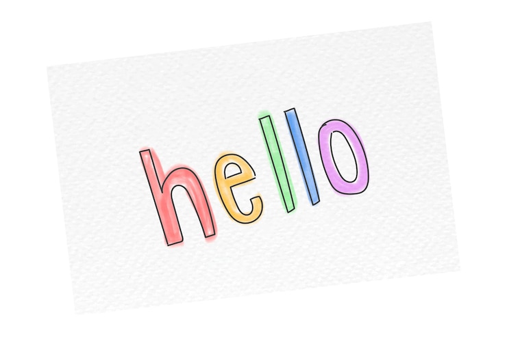 Photo éléments de conception d'autocollants de salutation colorés typographiques