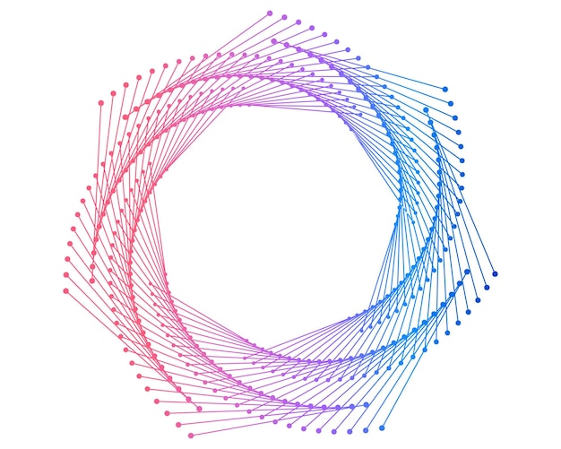 Éléments de conception Vague de nombreuses lignes violettes anneau de cercle Bandes ondulées verticales abstraites sur fond blanc isolé Illustration vectorielle EPS 10 Vagues colorées avec des lignes créées à l'aide de Blend Too