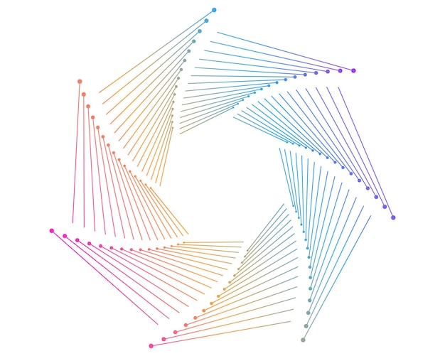 Photo Éléments de conception vague de nombreuses lignes violettes anneau de cercle bandes ondulées verticales abstraites sur fond blanc isolé illustration vectorielle eps 10 vagues colorées avec des lignes créées à l'aide de blend too