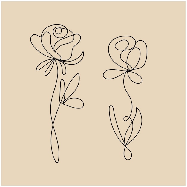 Éléments décoratifs floraux dessinés à la main par vecteur