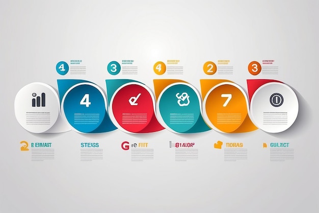 Éléments infographiques avec 4 étapes pour la présentation graphique conceptuel de la planification d'entreprise