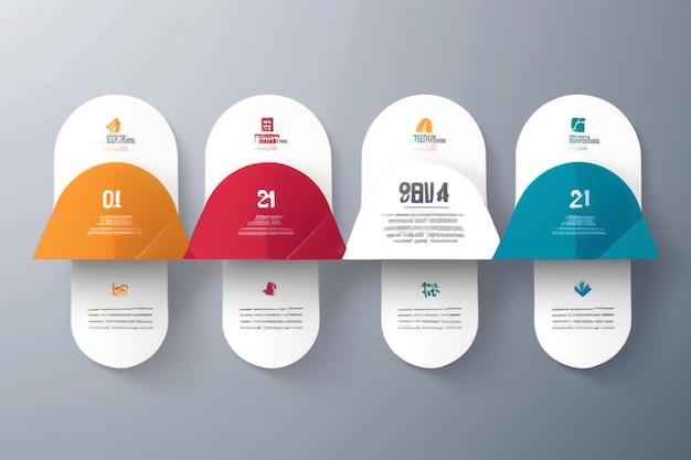 Éléments infographiques avec 4 étapes pour la présentation graphique conceptuel de la planification d'entreprise