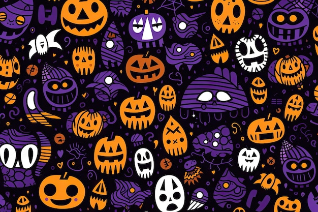 Des éléments de premier plan du motif d'Halloween