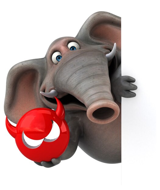 Éléphant amusant - Illustration 3D