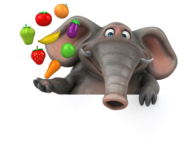 Photo Éléphant amusant - illustration 3d