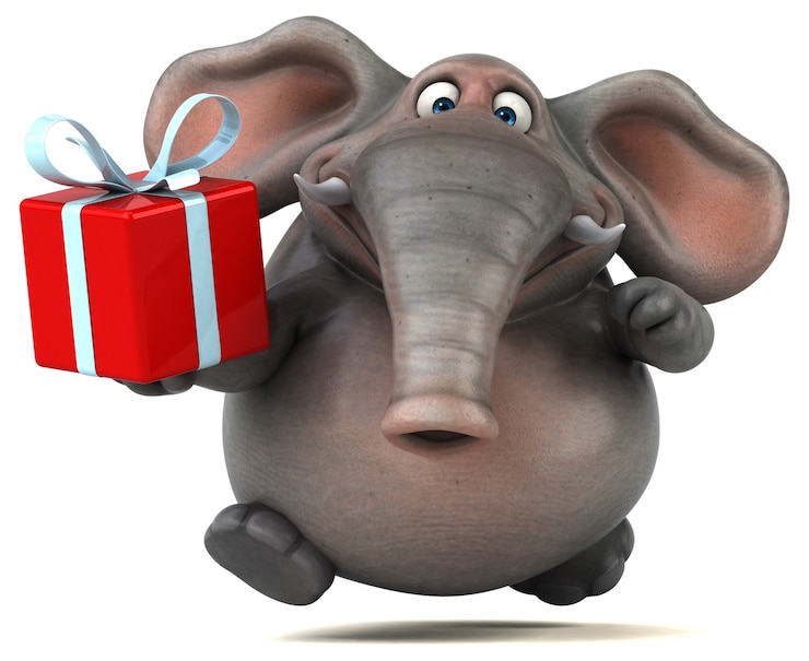 Photo éléphant amusant - illustration 3d