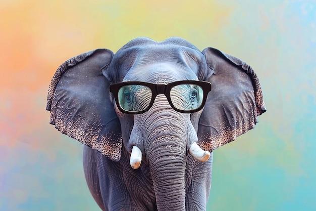 Un éléphant dans des lunettes