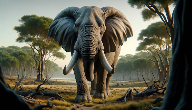 Un éléphant dans la savane