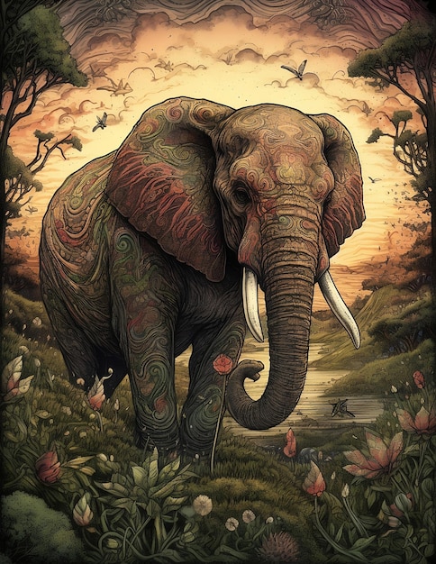 Éléphant Faune Nature Art animalier