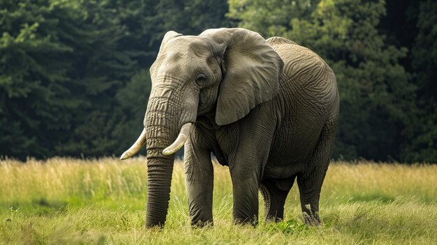 Photo un éléphant sur l'herbe