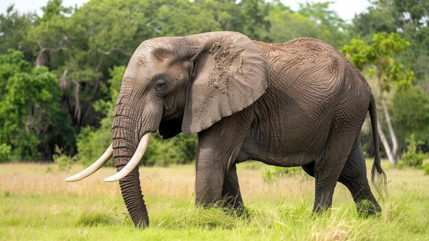 Photo un éléphant sur l'herbe