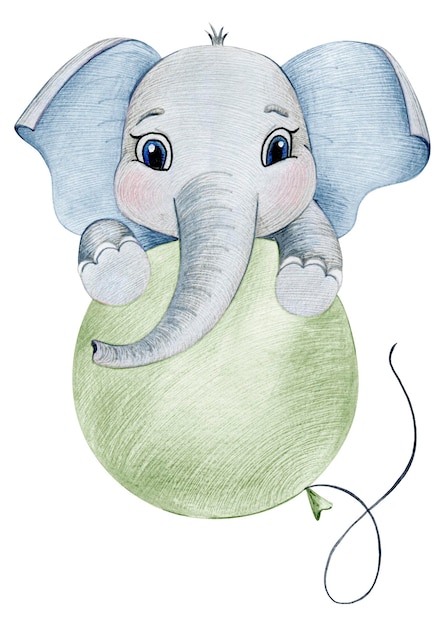 Éléphant mignon aquarelle pour garçon