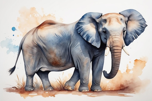 éléphant réalisé à l'aquarelle