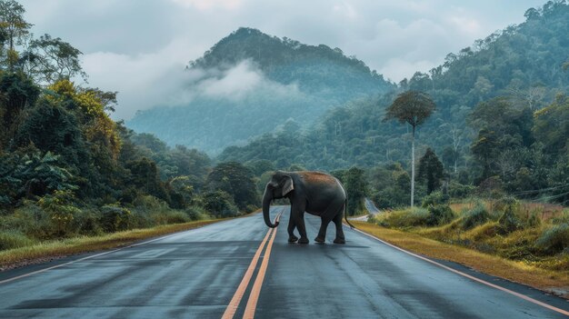 Photo un éléphant sauvage dans le parc national de khao yai, en thaïlande