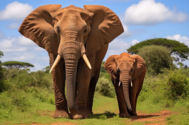 Les éléphants majestueux d'Afrique