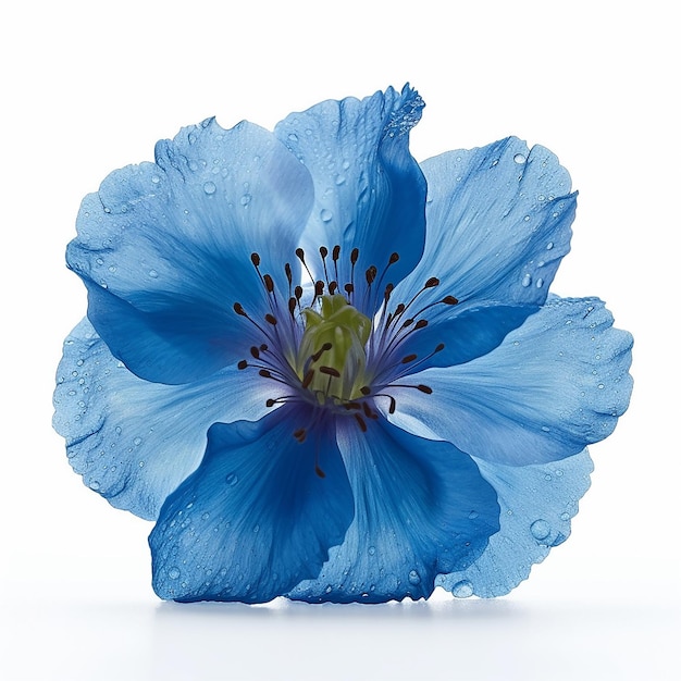 Une élévation de fleurs bleues isolée sur un fond propre