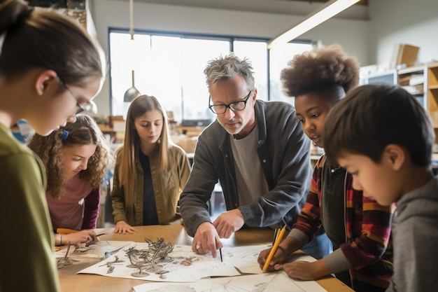 Les élèves apprennent avec l'IA générative des enseignants