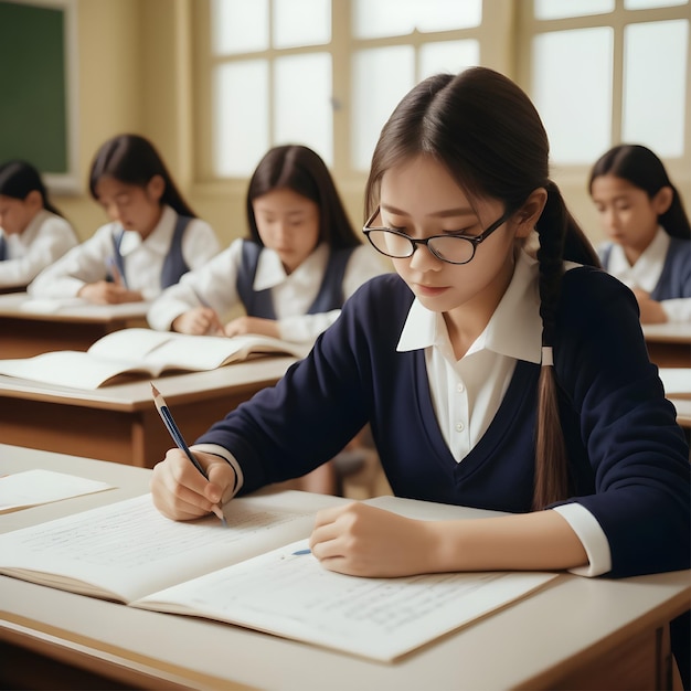 Les élèves étudient en classe