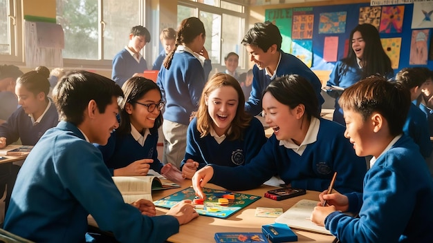 Photo les élèves passent leur temps libre en classe