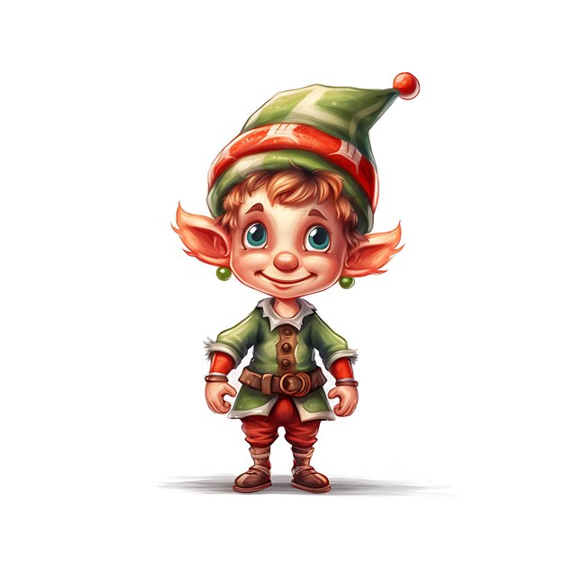 Photo elf noël 3d personnage de conte de fées de noël personnage d'elfe illustration 3d joyeux noël elf