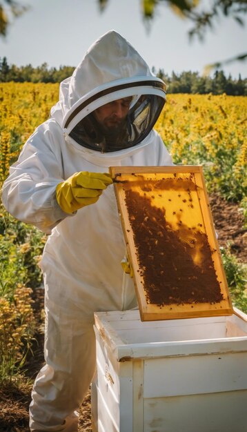 Photo l'élixir d'or le pot de miel des apiculteurs