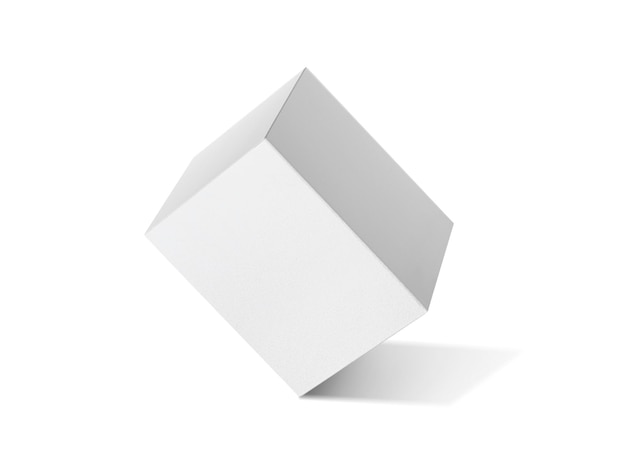 Photo emballage blanc boîte en carton blanche isolée sur fond blanc prête à la conception de l'emballage