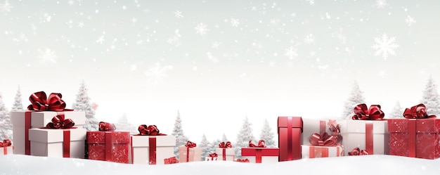 Emballage de cadeaux de Noël avec cadeaux de fête et bordure d'outils sur fond blanc, espace de copie du décor du Nouvel An