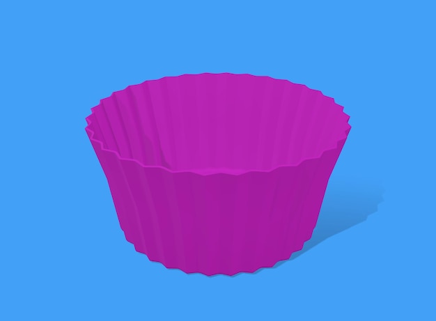 Un emballage de cupcake 3D de couleur violette