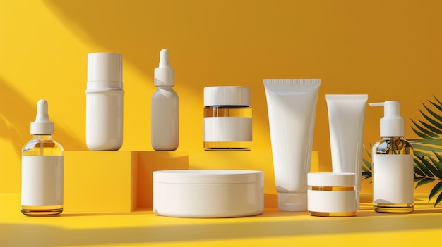Emballage de produits cosmétiques de luxe avec fond