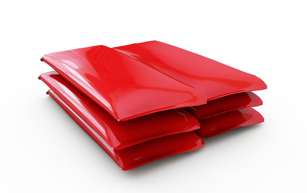 Emballage rouge pour bonbons. image de rendu 3D.