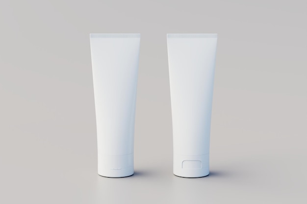 Emballage de tube de crème cosmétique Illustration 3D de maquette de tubes multiples