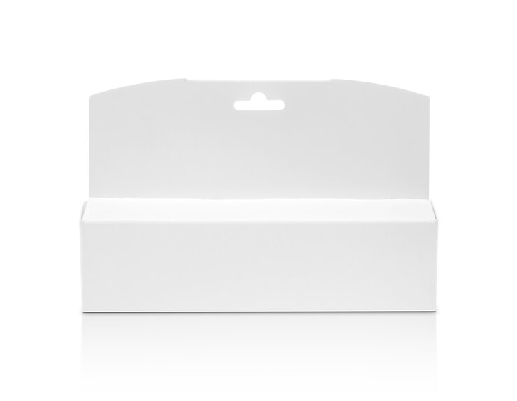 Photo emballage vierge en carton blanc pour produit cosmétique