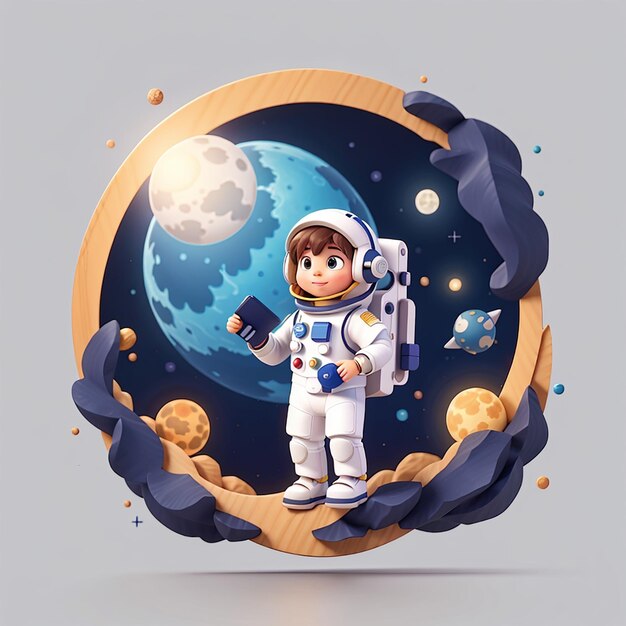 Embarquez pour des aventures cosmiques Des astronautes mignons et des explorations spatiales