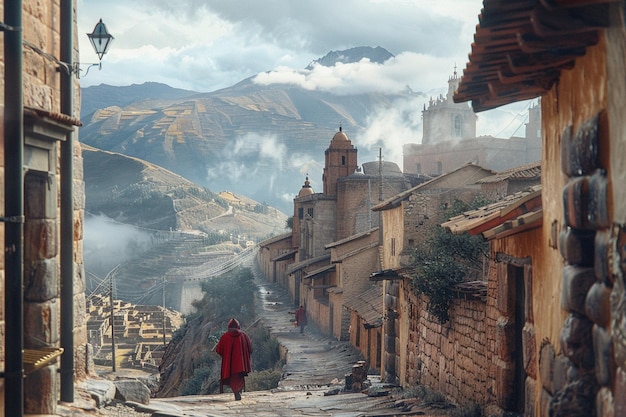 Photo embarquez pour un voyage à cuzco, au pérou, où une ai générative dédiée