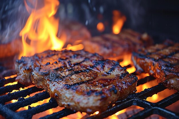 EmberKissed Delights Steaks de porc ou de bœuf grillés photo